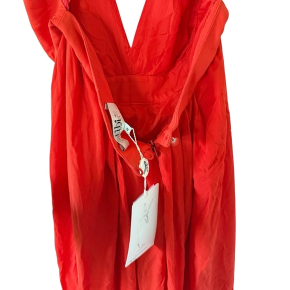 Tibi NEW Jeweled Red Orange Silk Gown - Picture 5 of 11